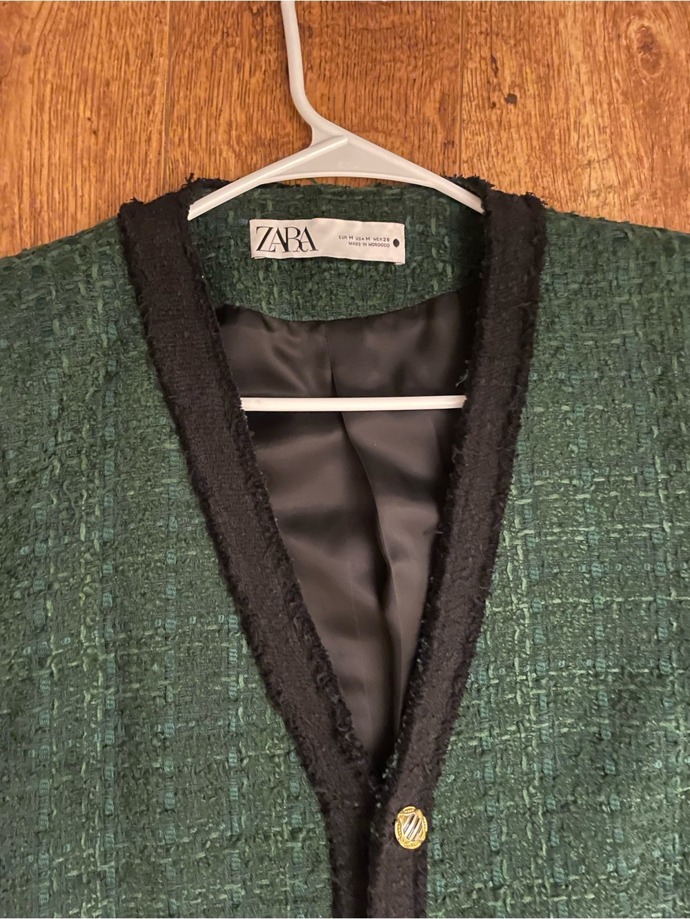 Zara chic BLAZER jacket tweed blazer women size M Chanel style CC - Picture 9 of 16